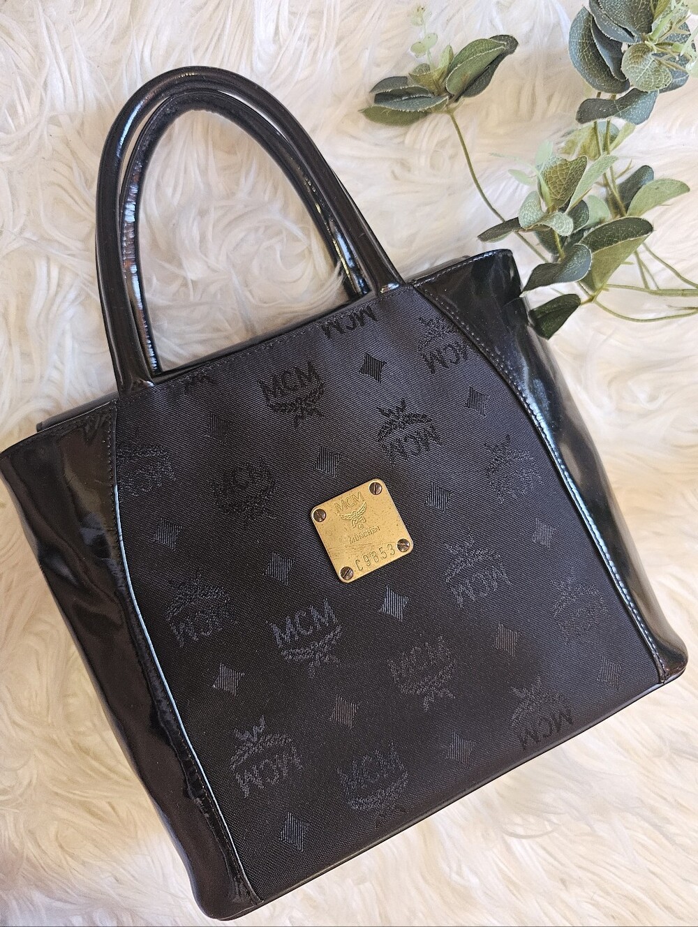 MCM Visetos Nylon & Patent Leather Tote: Vintage